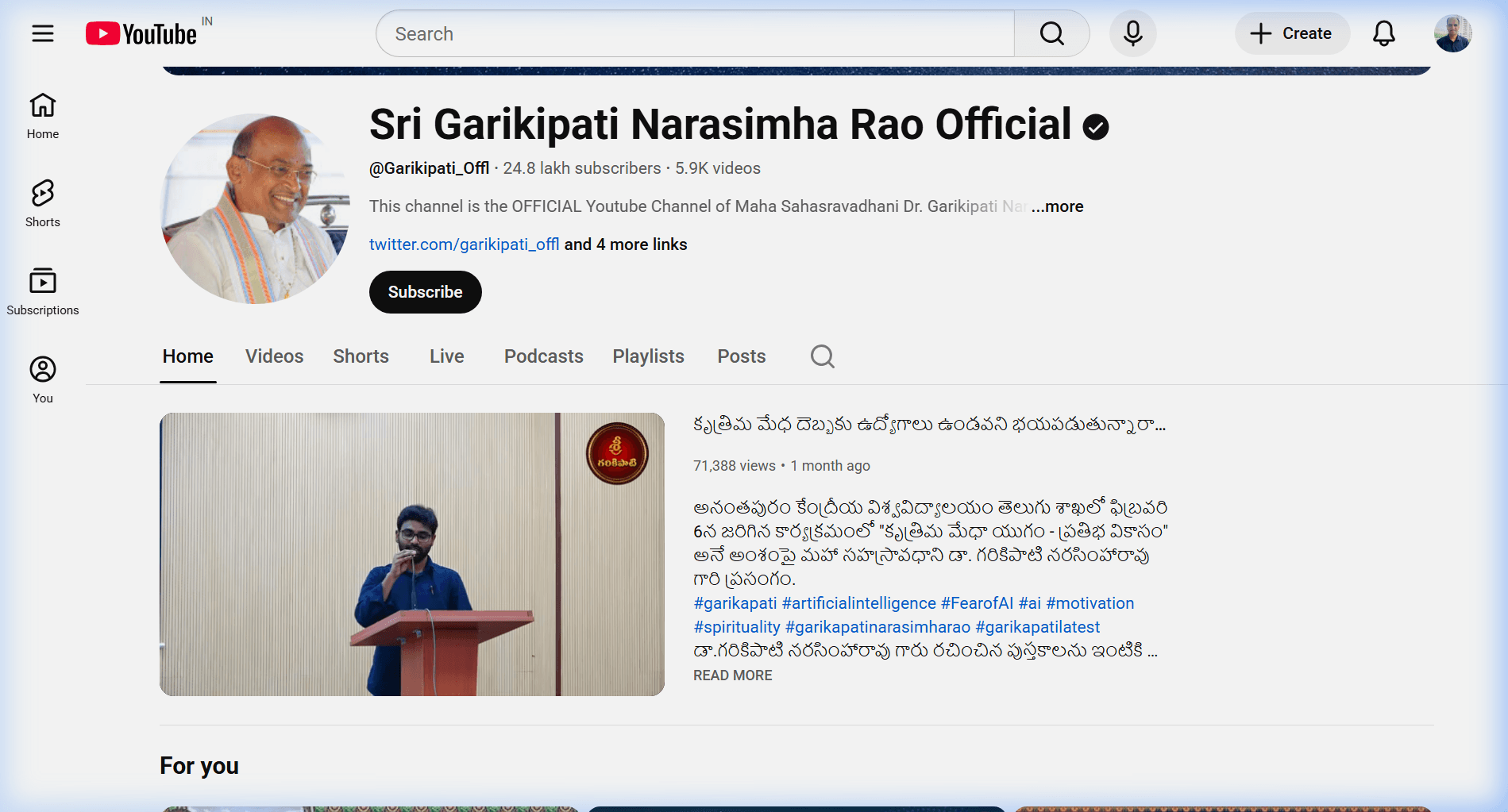 Sri Chaganti Koteswara Rao live darshan